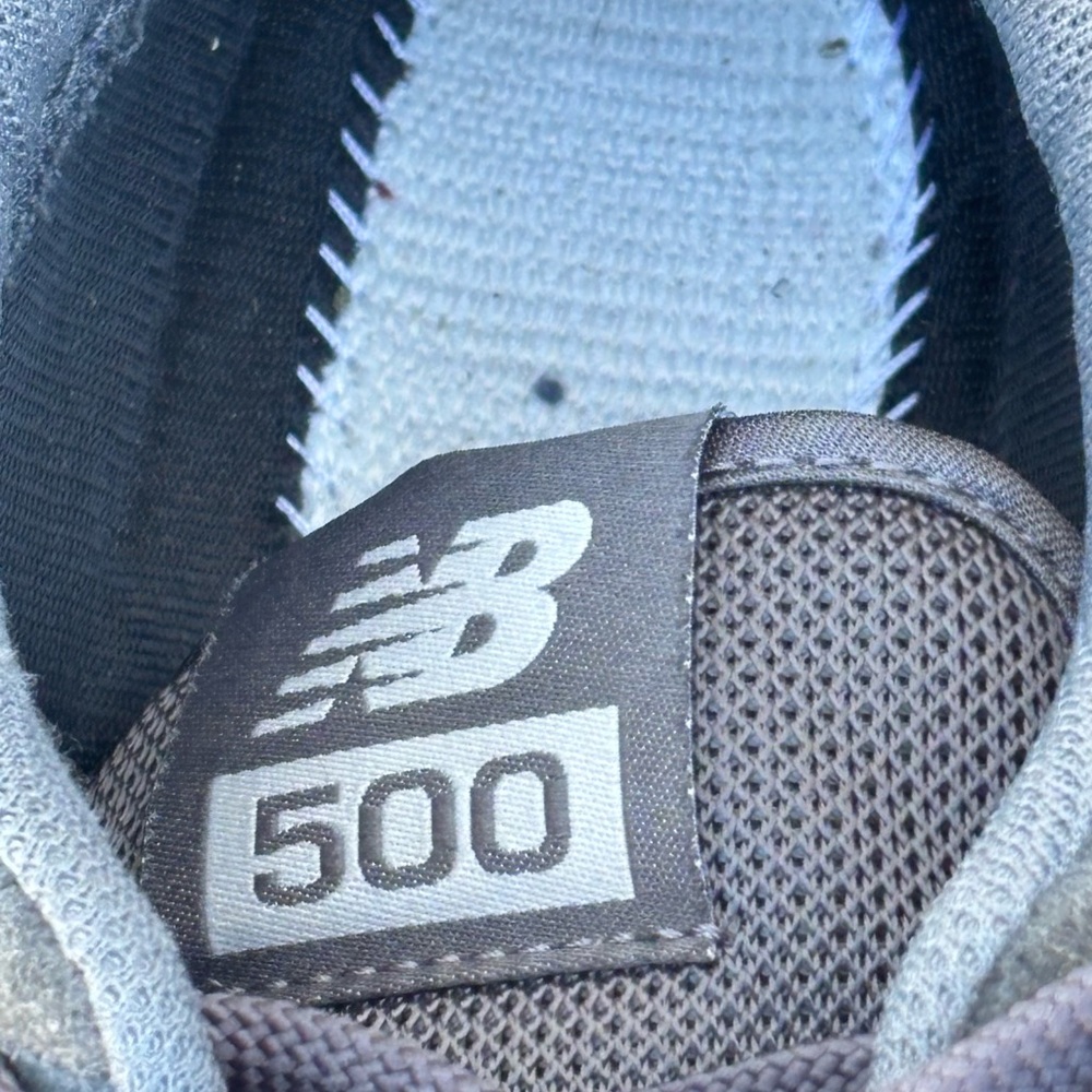 New Balance Men's Dark Gray Suede Sneakers with light gray 'N' Logo - Picture 6 of 8